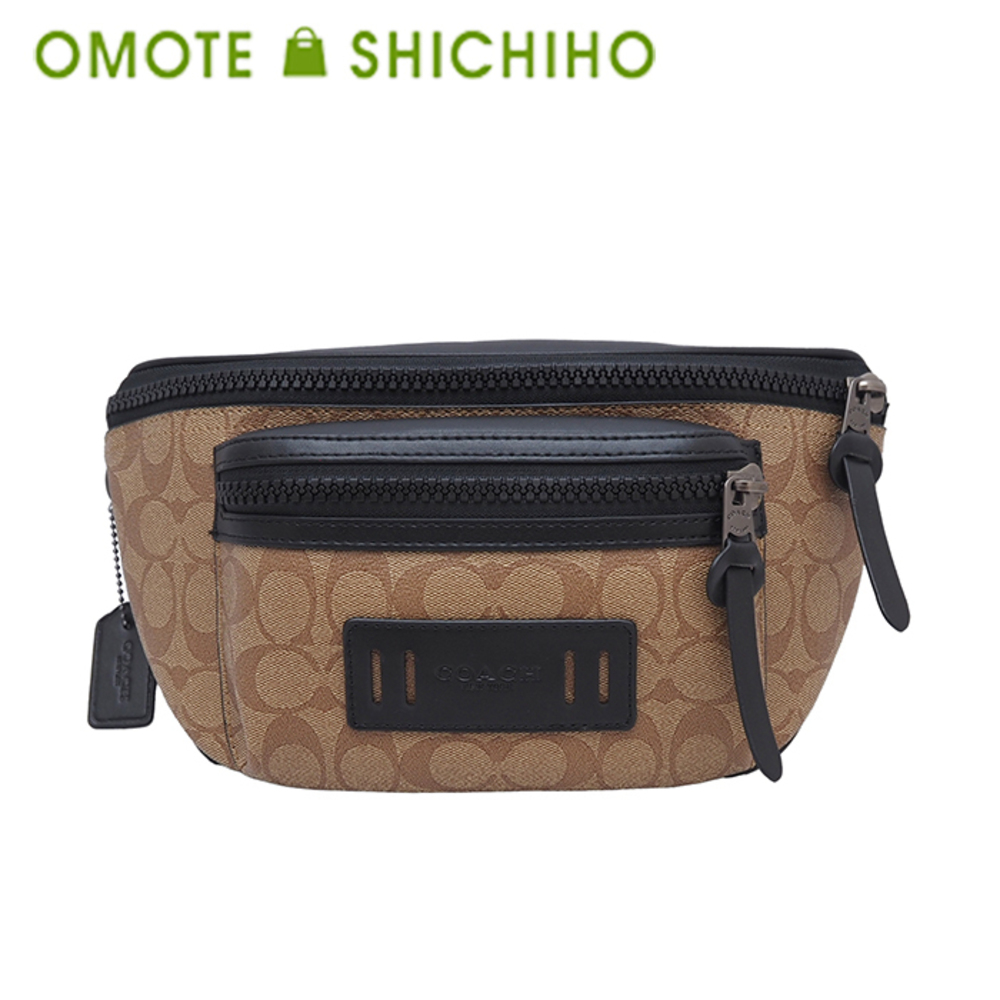 Coach Body Bag Waist Clutch Signature Beige